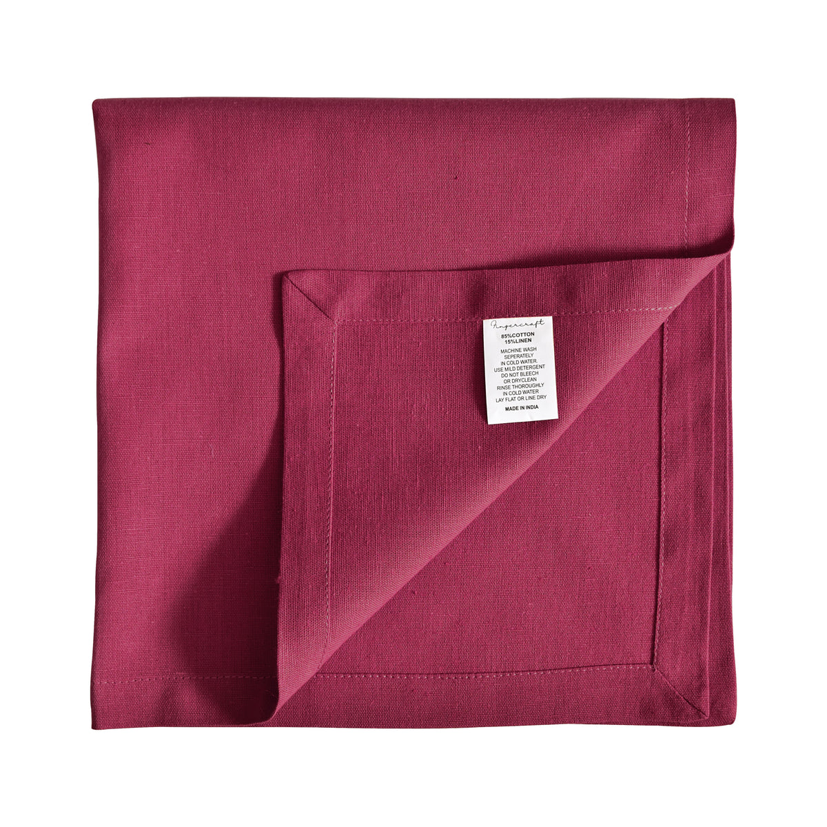 Fingercraft Cloth Napkin, Solid Color Cotton Linen Blend Table Napkins, Soft and Absorbent Fabric, Set of 12, Blush Pink