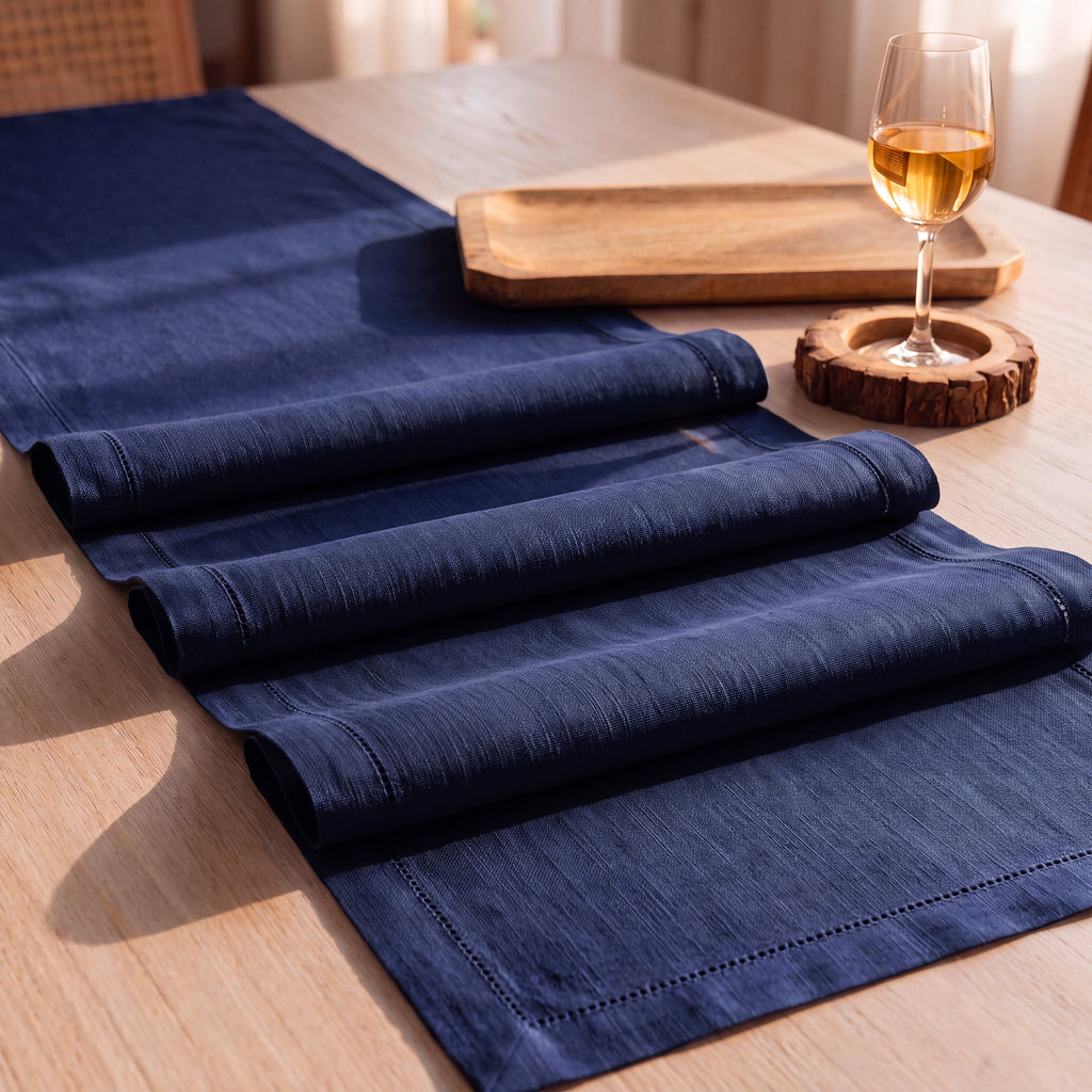 Fingercraft Table Runners, Cotton Dinner Table Centerpiece with Beautiful Premium Lace, Home and Dining Aqua-90