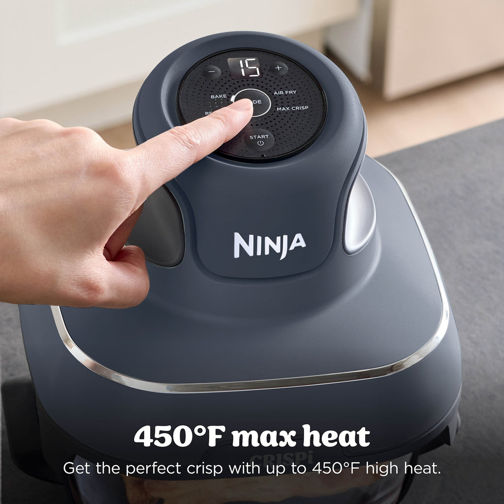 Ninja Crispi Glass Air Fryer 4-Qt, 4-in-1, Air Fry Bake Recrisp, Portable, Dishwasher Safe, FN101GY Cyberspace