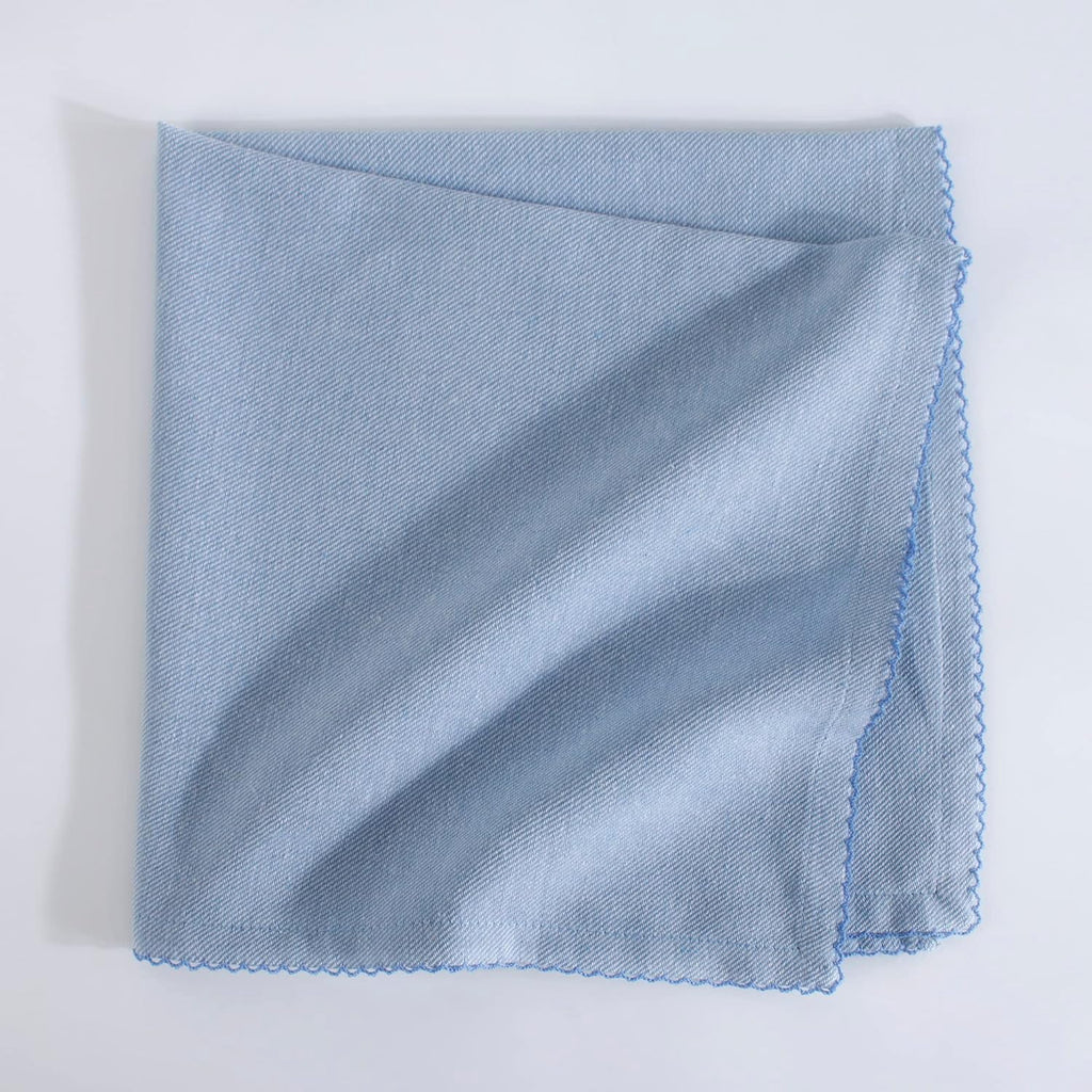 FINGERCRAFT Table Napkins, Cotton Cloth Napkin, Picot Edge, 20-inch, 12 Pack, Ivory