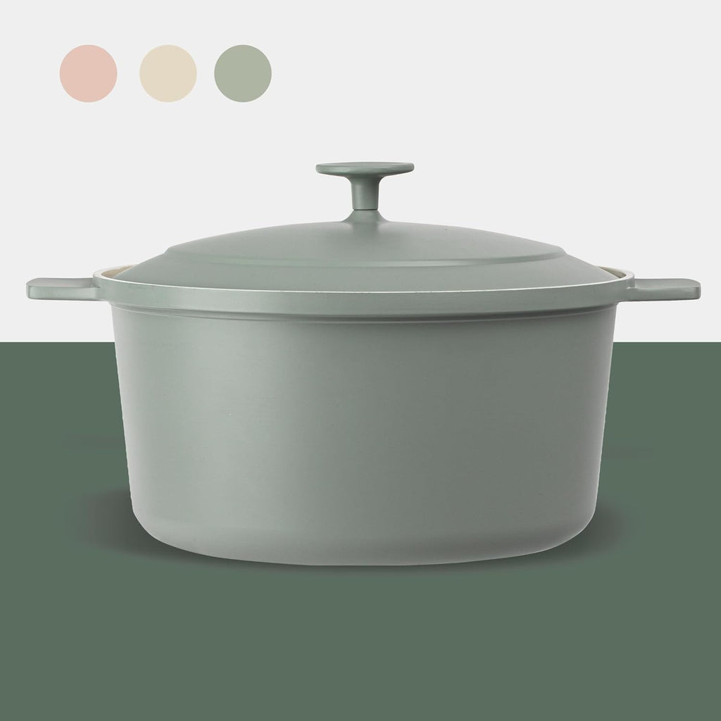 Gotham Steel Ceramic Hammered 5 Qt Lightweight Dutch Oven Pot with Lid & Holders, Oven Safe & Even Heat Retaining Dutch Oven for Bread Baking Sourdough, Soup, 70% Lighter than Cast Iron, Navy
