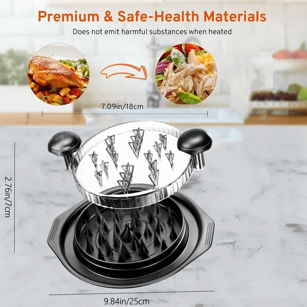 Chicken Shredder, Professional Chicken Breast Shredder Tool Twist with Transparent Lid for Chicken , Ergonomic Handle, Visible Meat Shredder, Non-Slip Design, BPA Free,Heat Resistant,Black
