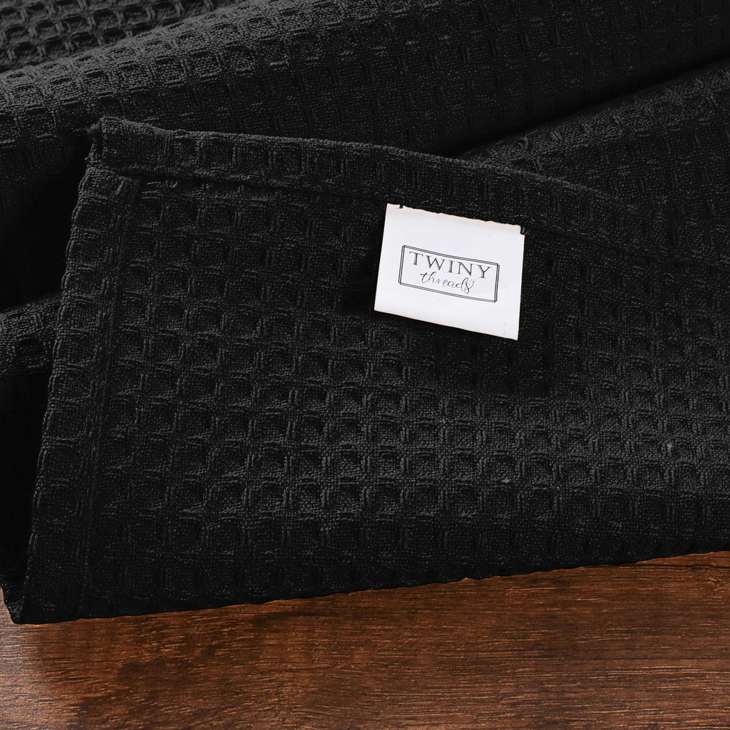 Twiny Threads Waffle Kitchen Towel 16"x26" Set of 4 - Brown