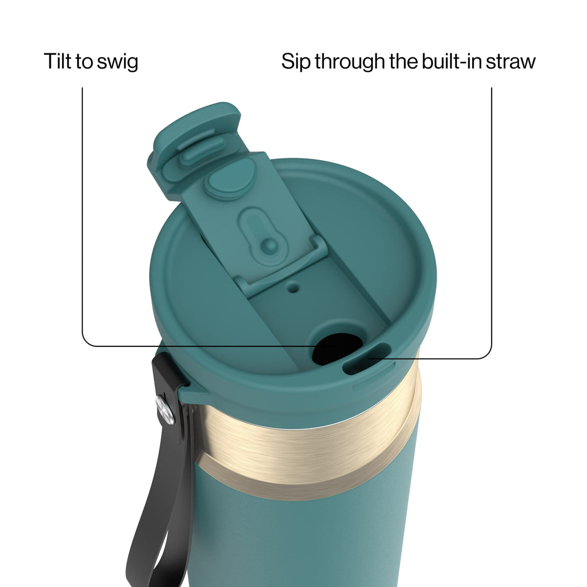 Contigo 24oz DualSip Insulated Stainless Steel Water Bottle with Built-In Straw and Drink Opening, Abyss Blue/Silver