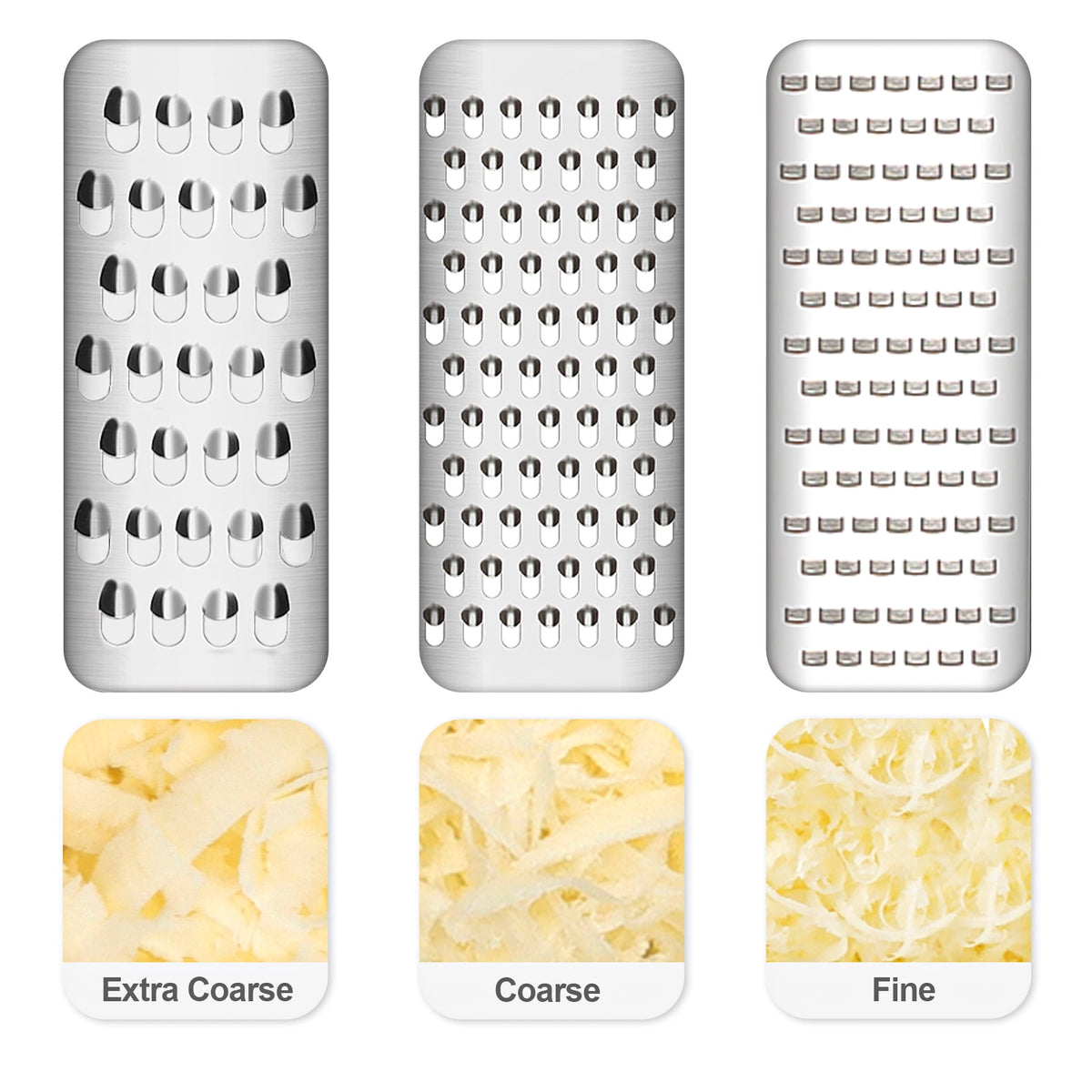 Dream Snail Lemon Zester Cheese Grater 3-Pcs Set Stainless Steel Kitchen Graters for Cheese, Vegetable, Dishwasher Safe, 11.4 inches &11.8 inches