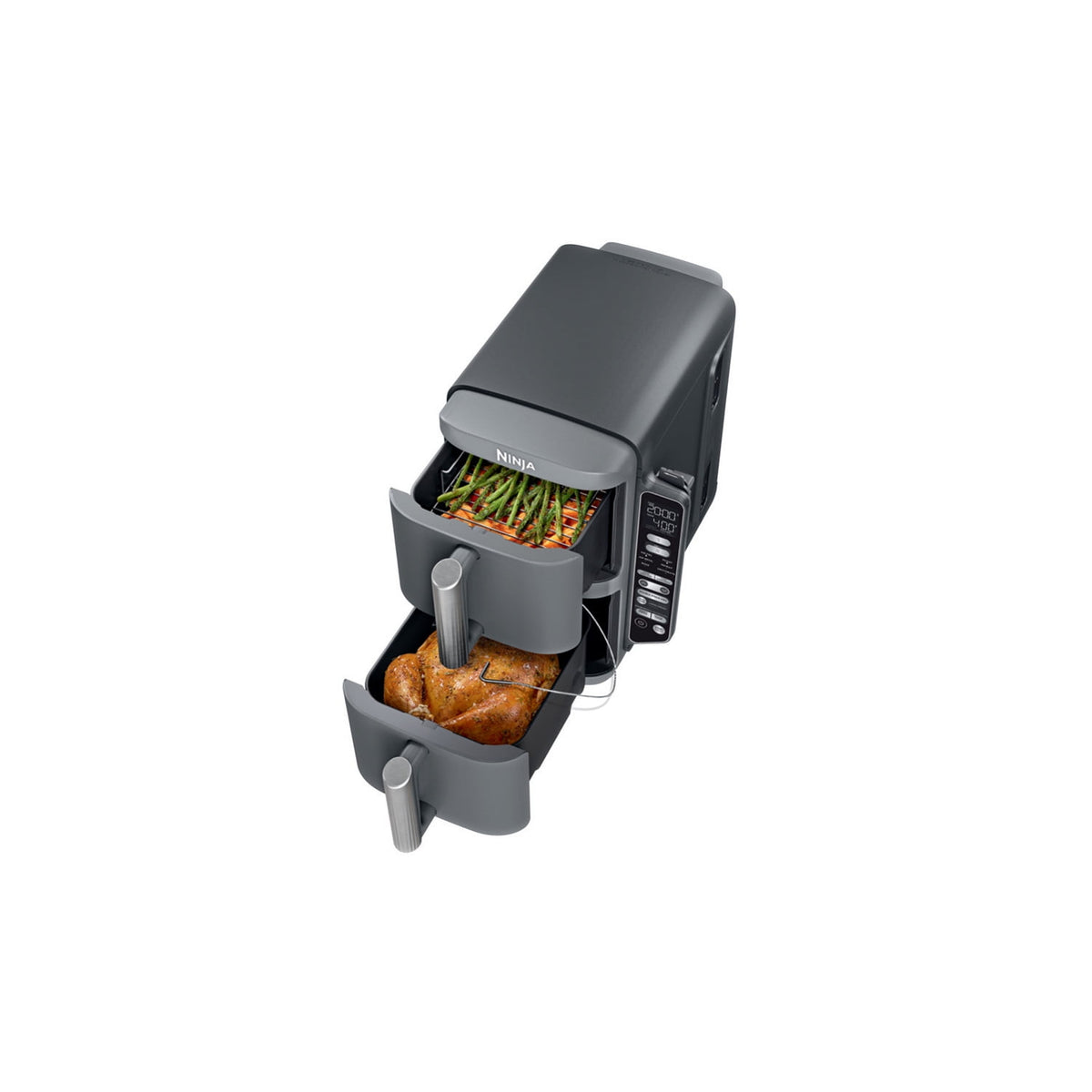 Ninja DoubleStack Smart XL Air Fryer 10-Qt, Smart Cook & Thermometer, 2 Baskets, Space Saving, SL451 Deep Gray