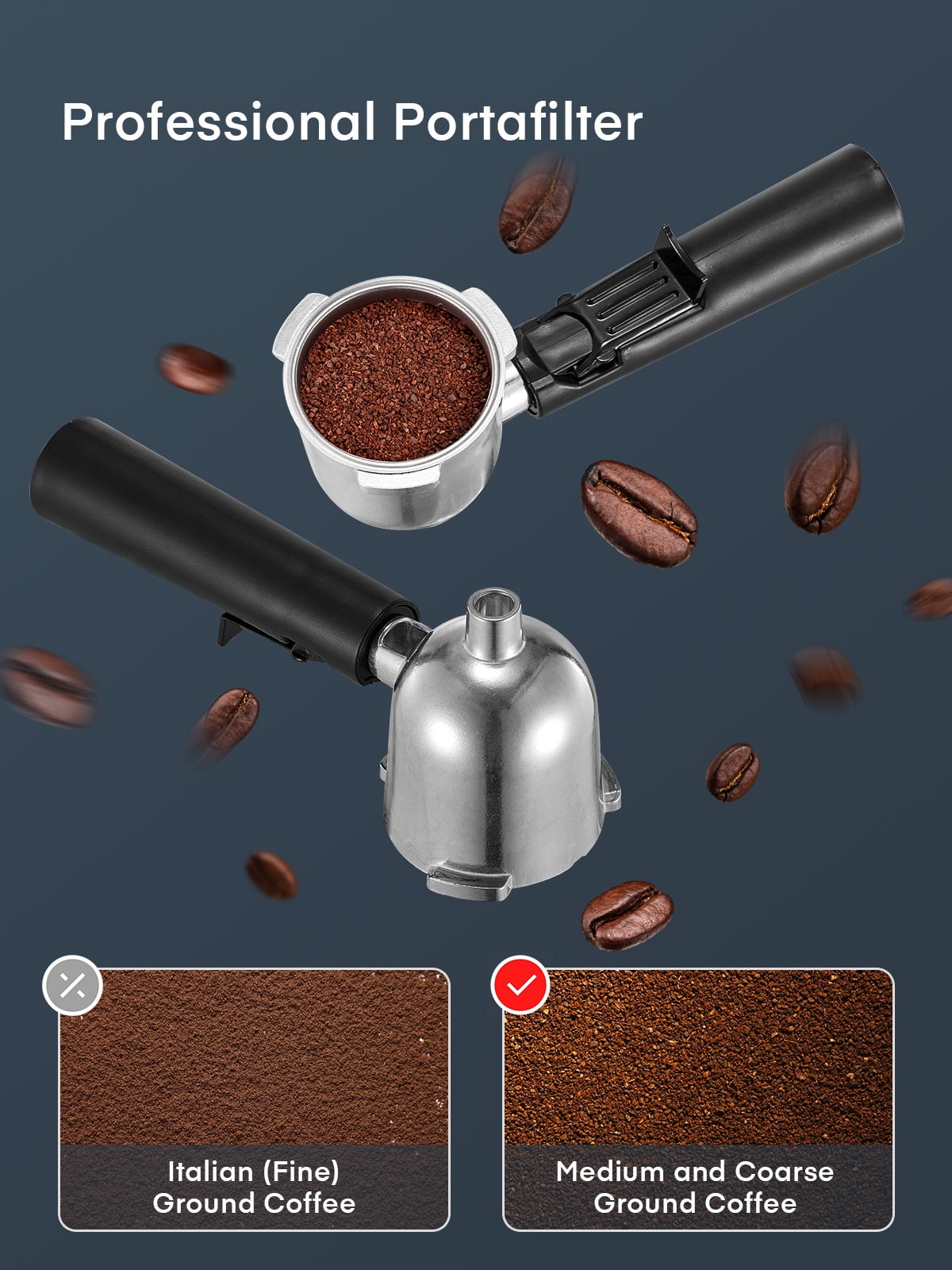 FOHERE Espresso Machine, 3.5 Bar 4 Cup Steam Espresso Machine Cappuccino Maker with Milk Frother