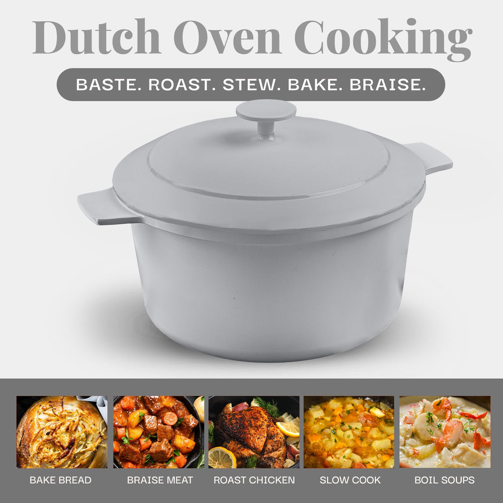Gotham Steel Ceramic Hammered 5 Qt Lightweight Dutch Oven Pot with Lid & Holders, Oven Safe & Even Heat Retaining Dutch Oven for Bread Baking Sourdough, Soup, 70% Lighter than Cast Iron, Navy