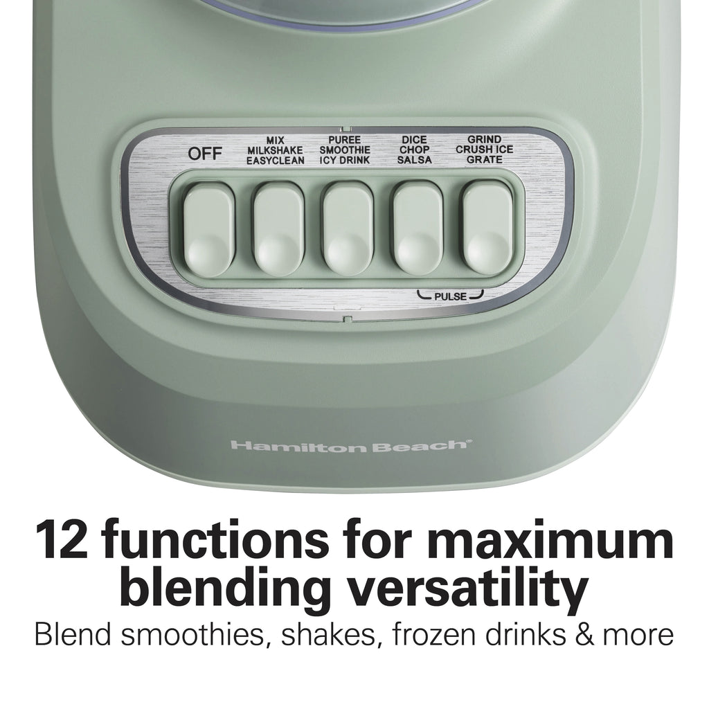 Hamilton Beach Smoothie Blender, 48 oz BPA-Free Jar 650 W 12-Function Countertop Blender for Kitchen, Black