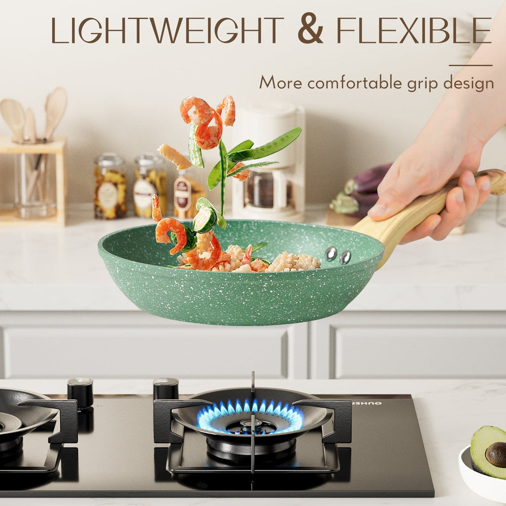Innerwell 8-Inch Nonstick Granitic Frying Pan with Ergonomic Bakelite Handle