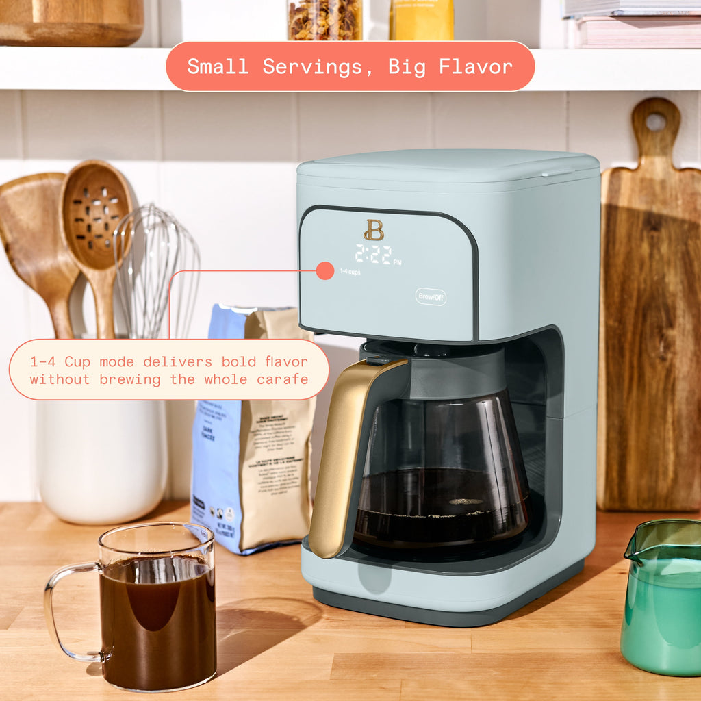 Beautiful by Drew Barrymore 12-Cup Programmable Coffee Maker, White Icing