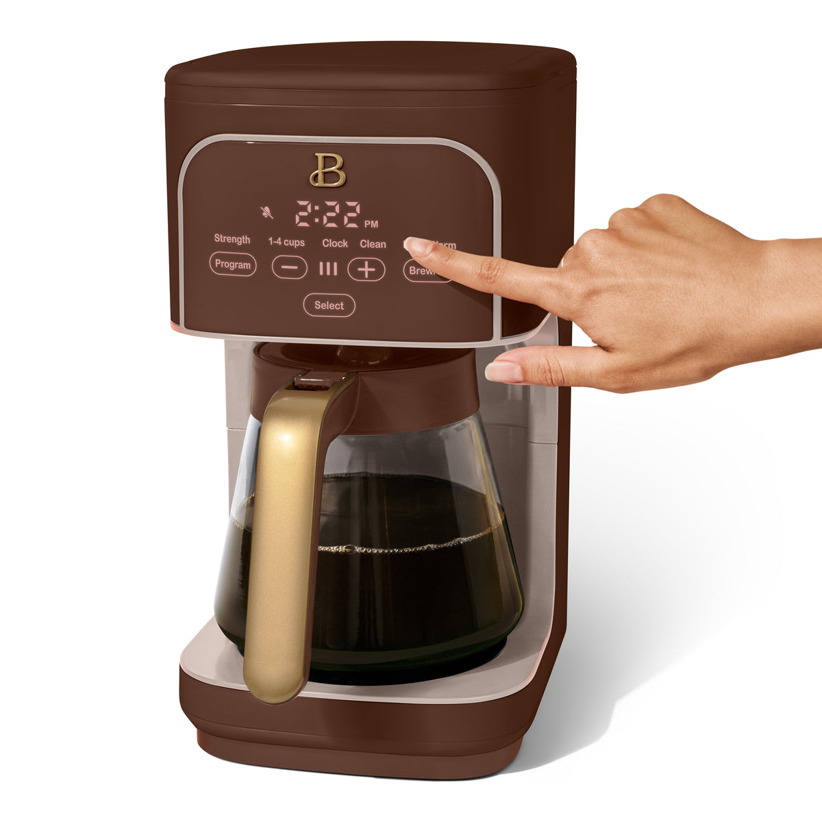 Beautiful by Drew Barrymore 12-Cup Programmable Coffee Maker, White Icing