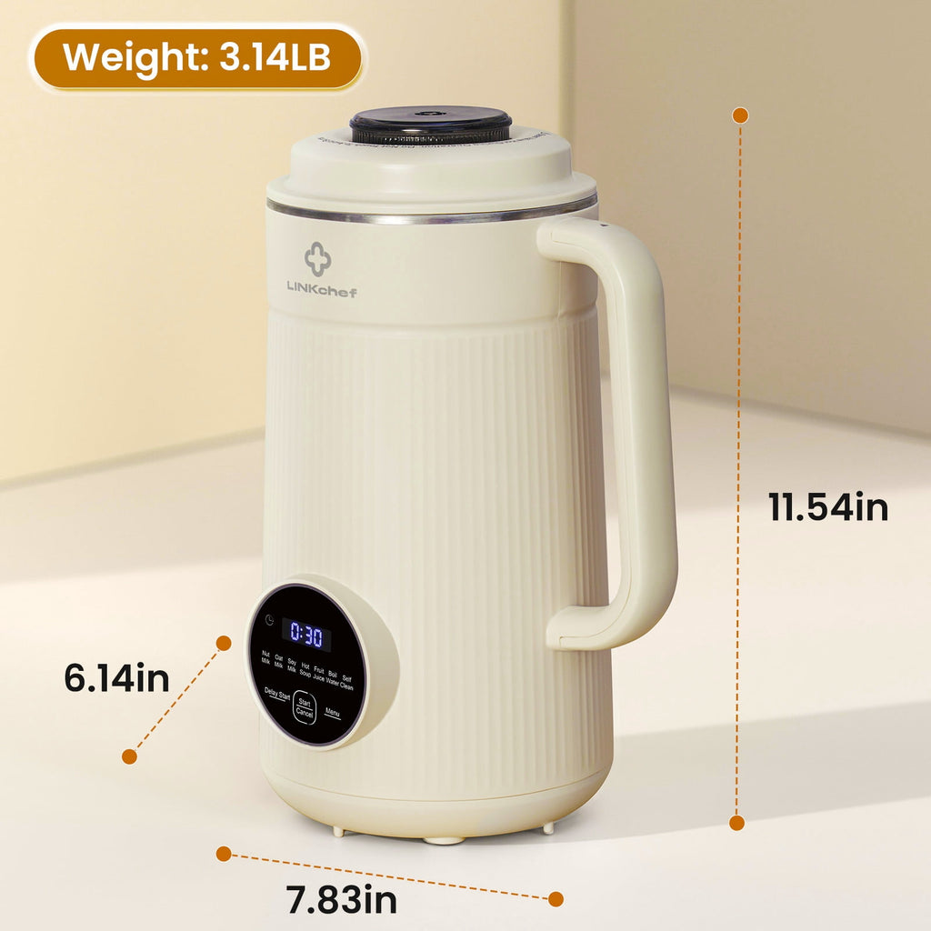 LINKChef Nut Milk Maker 40 oz Almond Oat Soy Milk Maker Blender with Self-Cleaning, Delay Start and Keep Warm, Homemade Dairy-Free Milk Machine for Hot & Cold Drinks