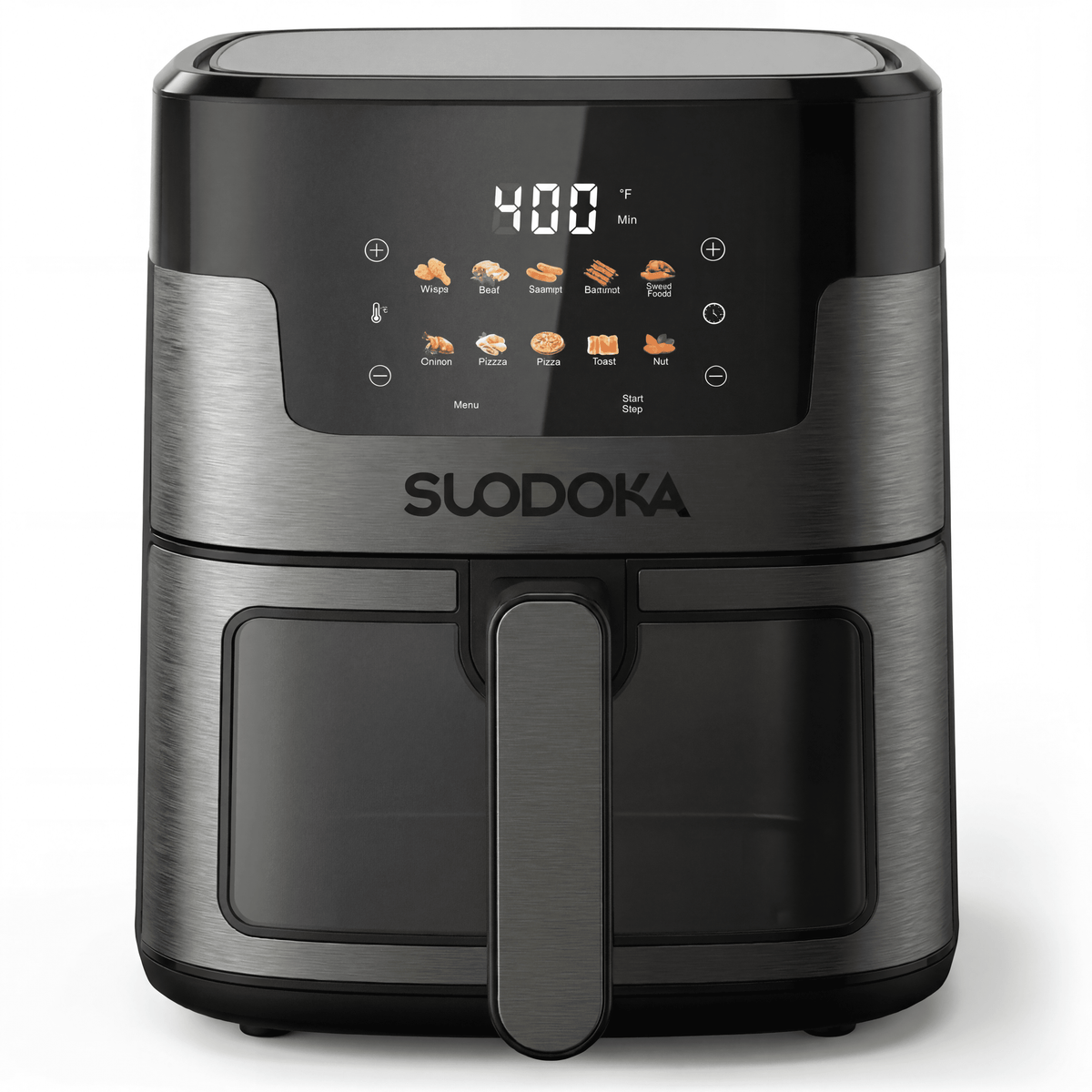 Suodoka 10 in 1 Air Fryer 6 Qt Capacity, Compact Countertop with Nonstick Basket, 400F Air Crisp