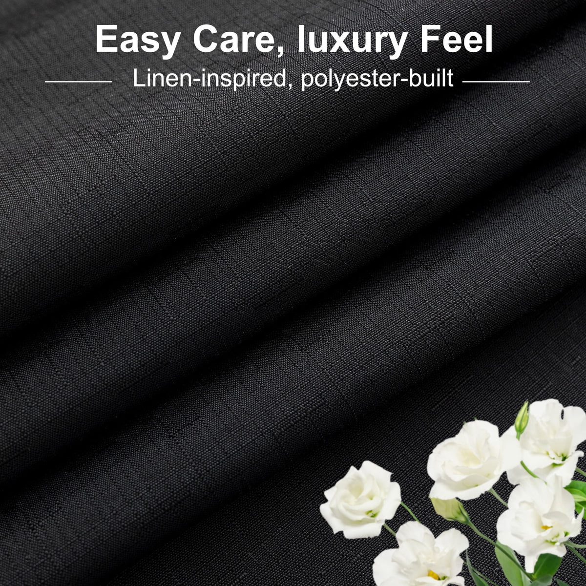 Inosoo Faux Linen Textured Rectangle Tablecloth - 60 x 84 inch Waterproof & Machine Washable Linen-Look Cloth Table Cover, White