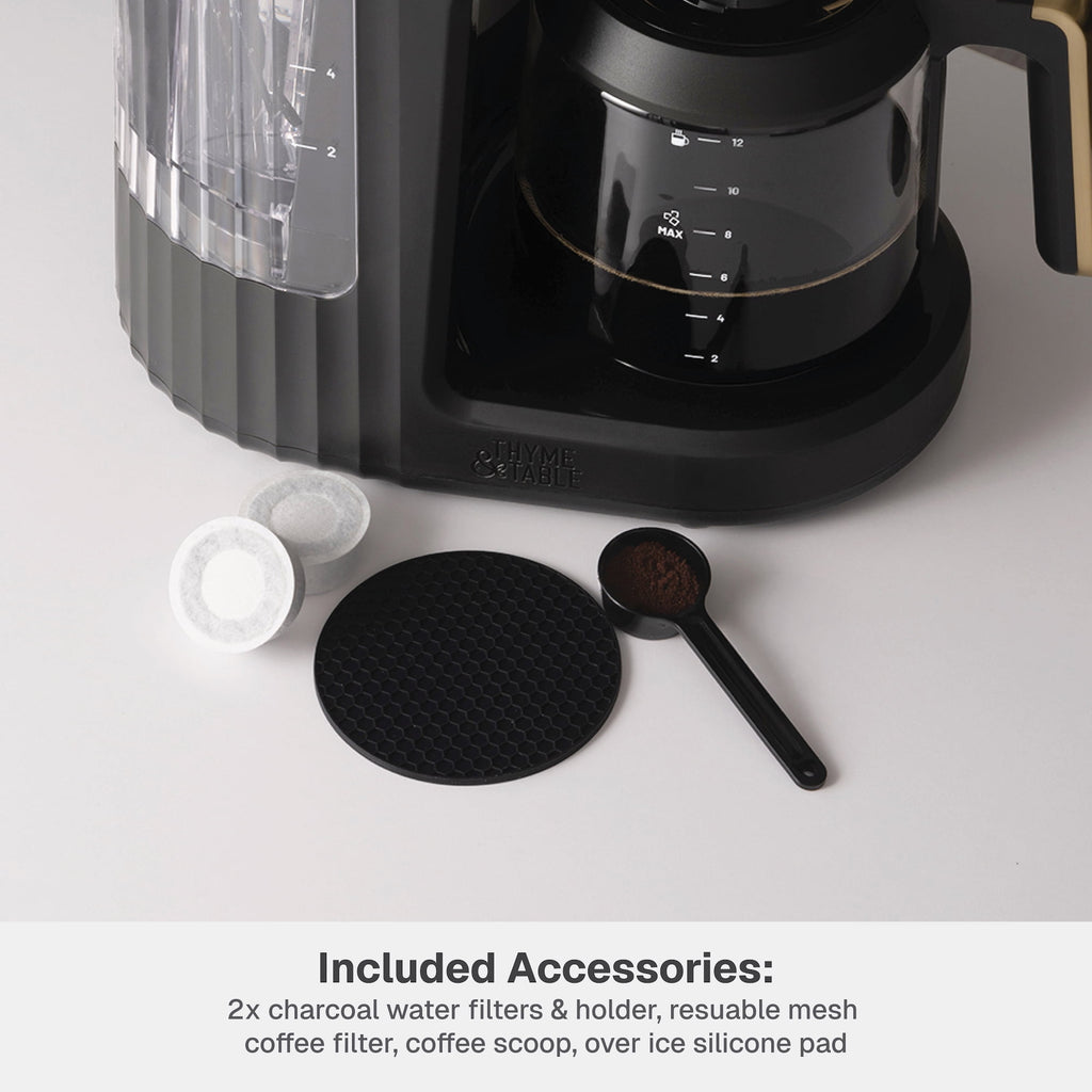 Thyme & Table 12-Cup Programmable Drip Coffee Maker, 60oz Water Reservoir, Atlantic Blue