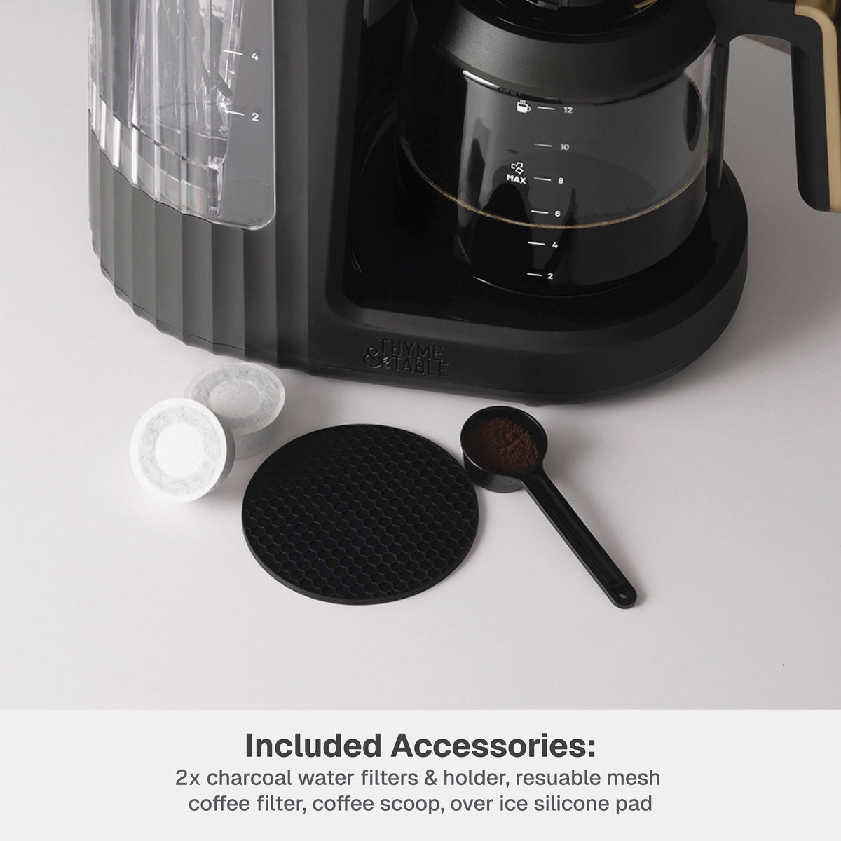 Thyme & Table 12-Cup Programmable Drip Coffee Maker, 60oz Water Reservoir, Atlantic Blue