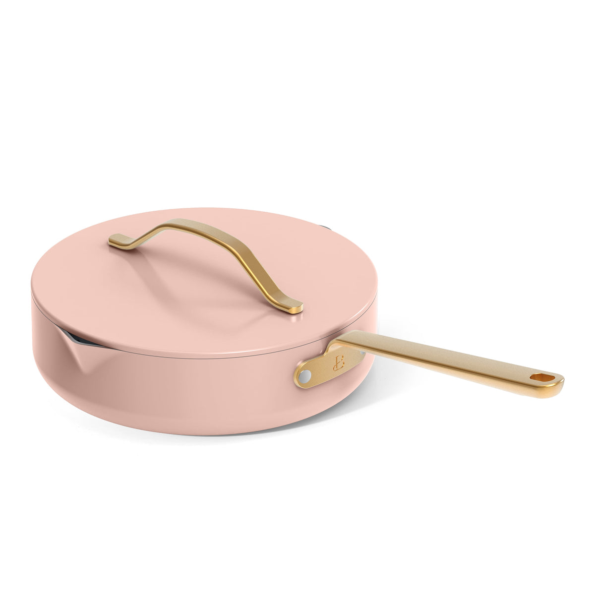 Beautiful 12-Piece Cookware Set, Pots and Pans with Strainer Lids and EverGood Ceramic Nonstick Coating, White Icing by Drew Barrymore