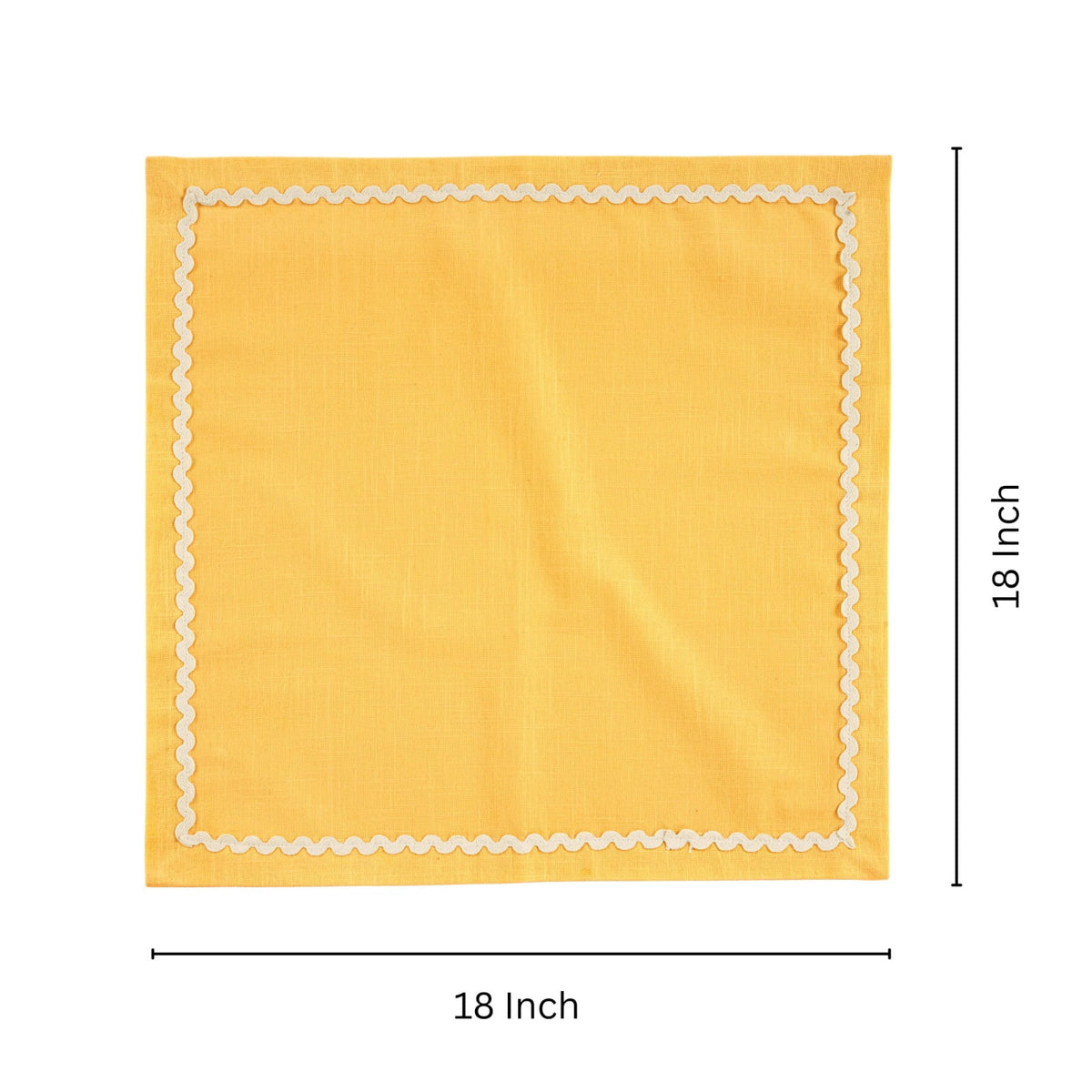 Fingercraft Cloth Napkin, Soft Quality Cotton Linen Blend Fabric, Dinner Napkins with Premium White Lace, 6 Pack, 20”x20” Aqua