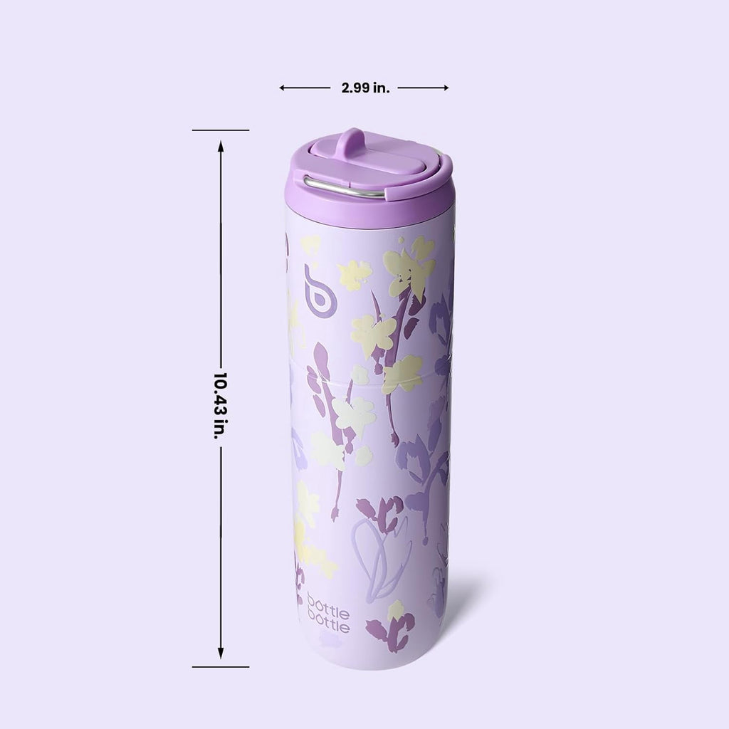 BOTTLE BOTTLE Insulated Water Bottle 24oz with Straw Lid and Handle for Sports Travel Gym Stainless Steel Water Bottles Double-Wall Vacuum Metal Leak Proof BPA-Free (Bling Bow)