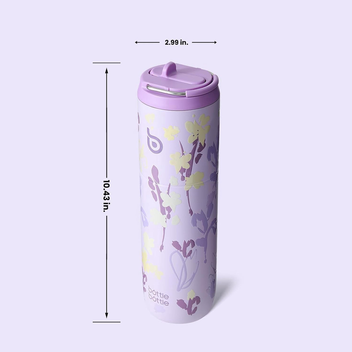 BOTTLE BOTTLE Insulated Water Bottle 24oz with Straw Lid and Handle for Sports Travel Gym Stainless Steel Water Bottles Double-Wall Vacuum Metal Leak Proof BPA-Free (Bling Bow)