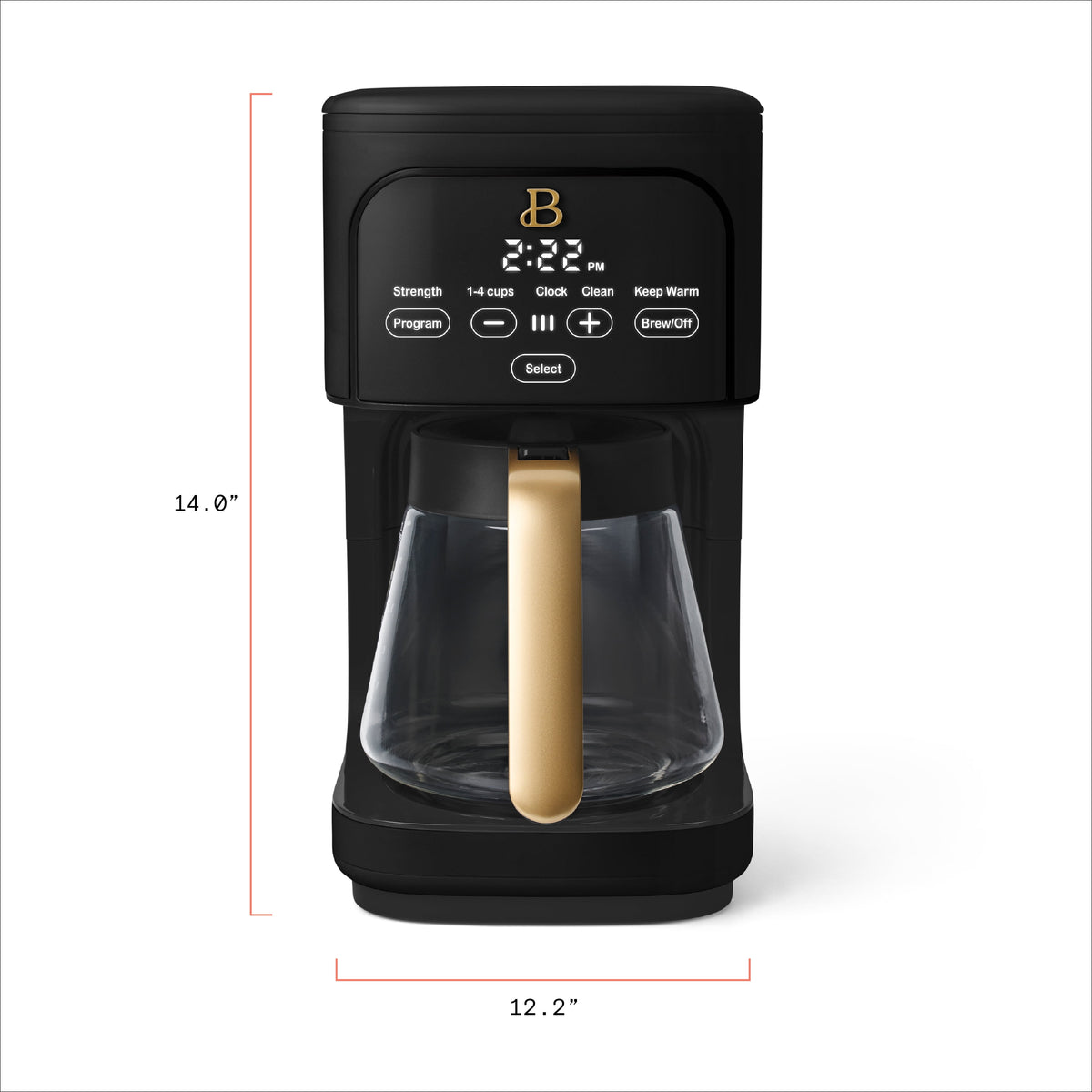 Beautiful by Drew Barrymore 12-Cup Programmable Coffee Maker, White Icing