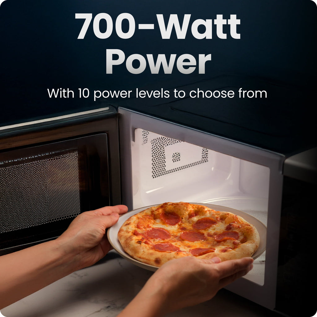 Chefman Countertop Microwave Oven 0.7 Cu. Ft., 700 Watts with 3 Presets and 10 Power Levels - Black