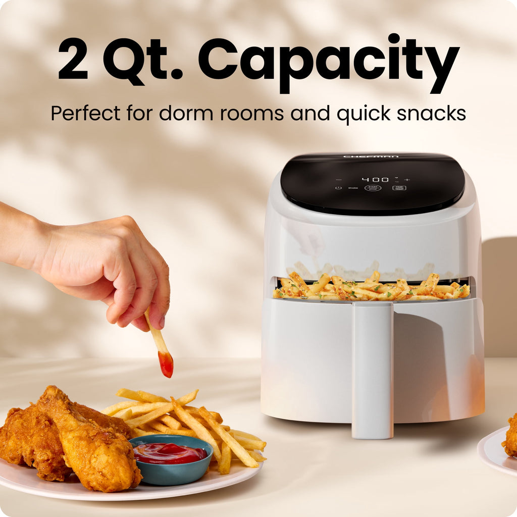 Chefman TurboFry 2-Quart Digital Air Fryer, Compact Design for Quick Meals, Dishwasher-Safe – Black