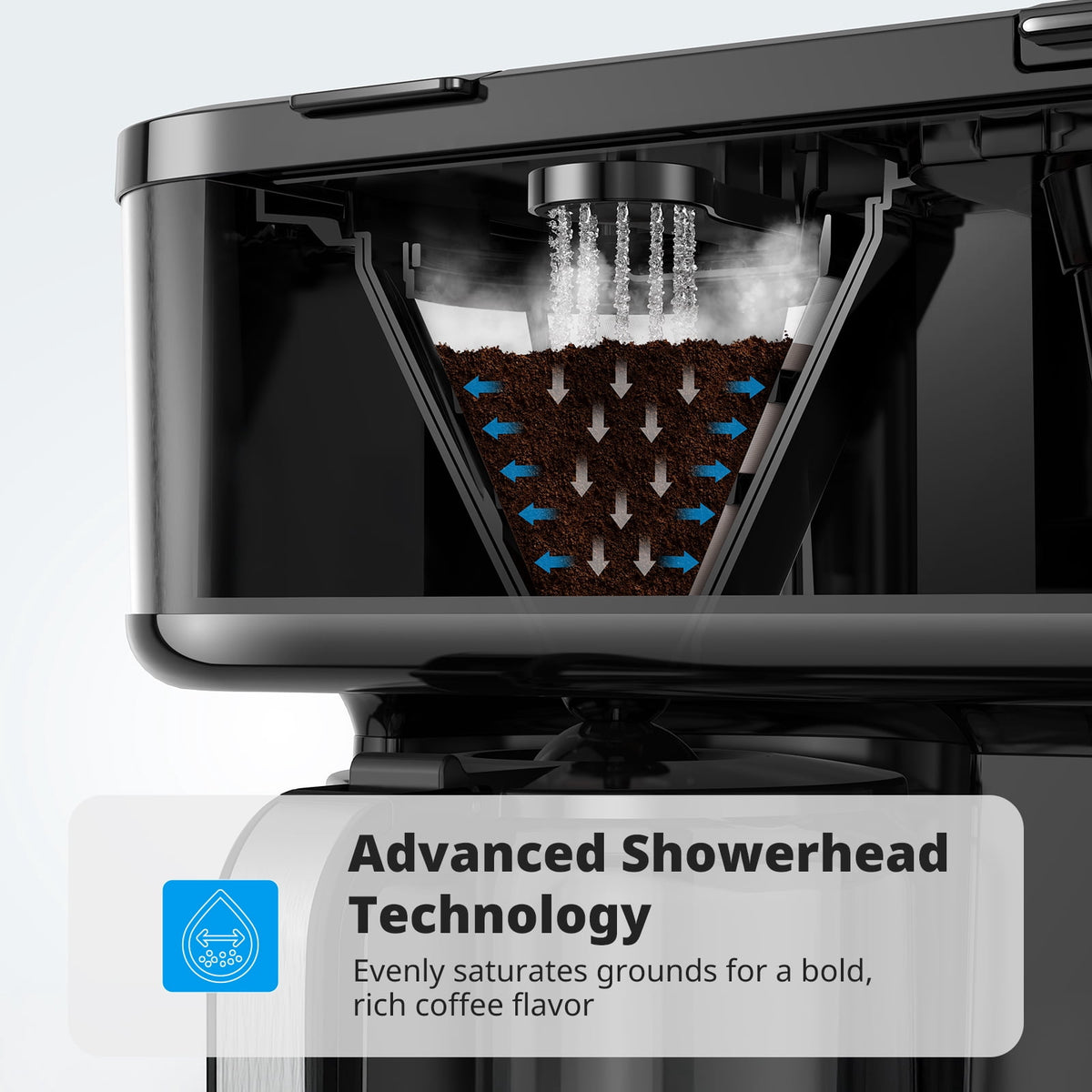 AIRMSEN 12-Cup Drip Coffee Maker with K Cup Combo, Programmable Coffee Machine with 1-4 Cup Setting, Single Serve or Coffee Pot, Auto Shut-off, Spill-Free Spout