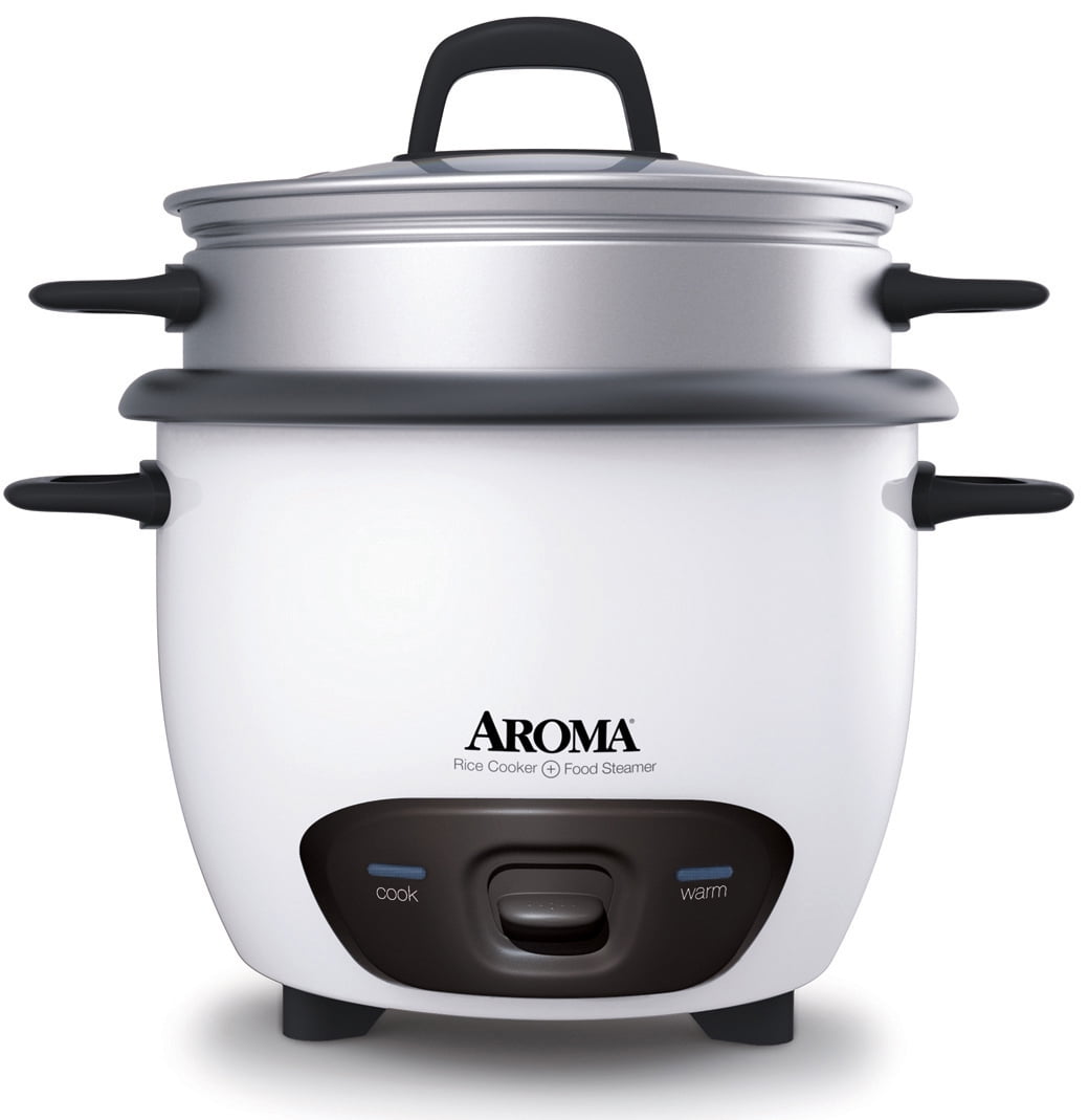 AROMA® 14-Cup (Cooked) / 3Qt. Rice & Grain Cooker, White, New, ARC-747-1NG