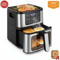 Air Fryer Oven with Grill Plate, 7.5QT, 2 IN 1 Function+8 Preset Programs, Air Fryer with 100 Pcs Paper & Nonstick Basket, Dishwasher-Safe, Air Fryer for 96% Less Oil