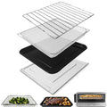 Air Fryer Replacement Parts for Ninja Flip Toaster Oven & Air Fryer SP151, 13.8''× 10.6'' Air Fryer Accessories Basket Grill Rack Crumb Tray Drip Pan