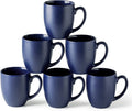 AmorArc 16oz Coffee Mugs Set of 6, Large Ceramic Coffee Cups for Men, Women, Dad, Mom, Modern Coffee Mugs with Handle for Tea,Latte,Cappuccino,Cocoa. Dishwasher&Microwave Safe, Matte Blue