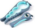 BAODELI Bottle Opener for Arthritic Hand Jar Opener for Old People Children Women Those with Weak Hands Multifunctional Kitchen Gadgets (Blue)