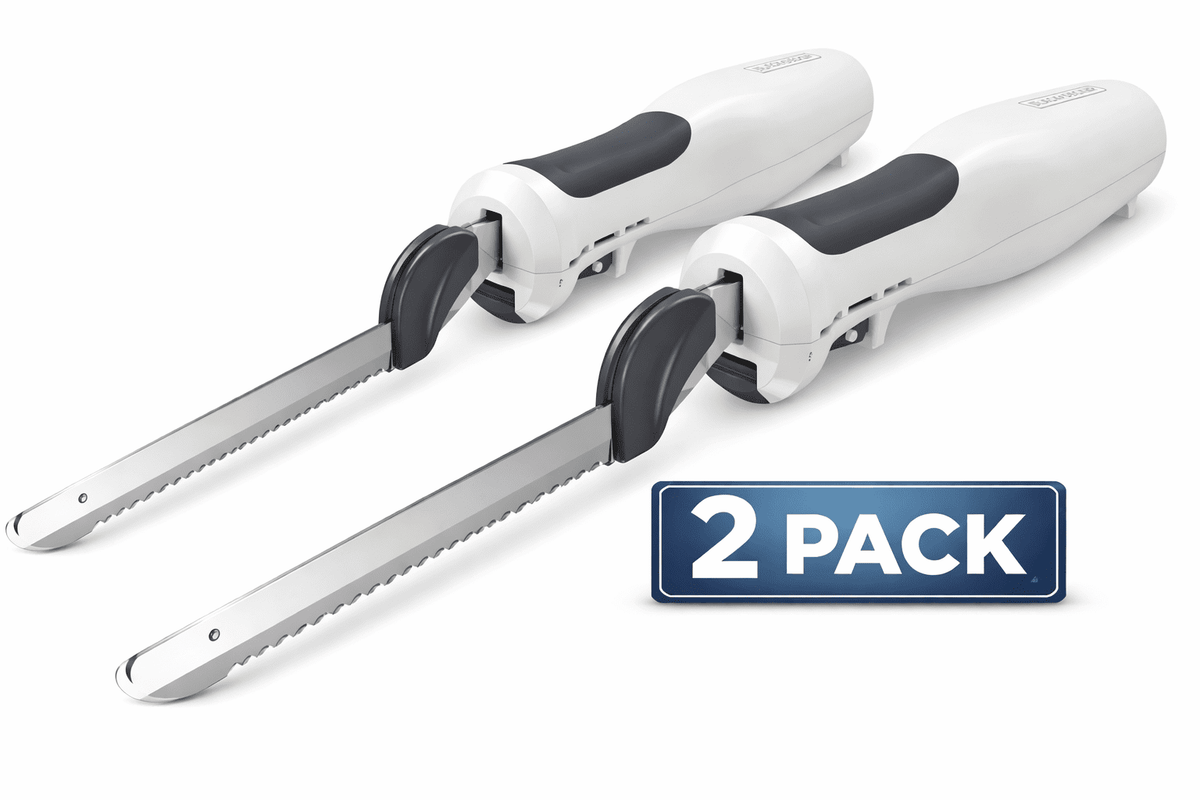 BLACK+DECKER 9-Inch Electric Carving Knife, Stainless Steel, White