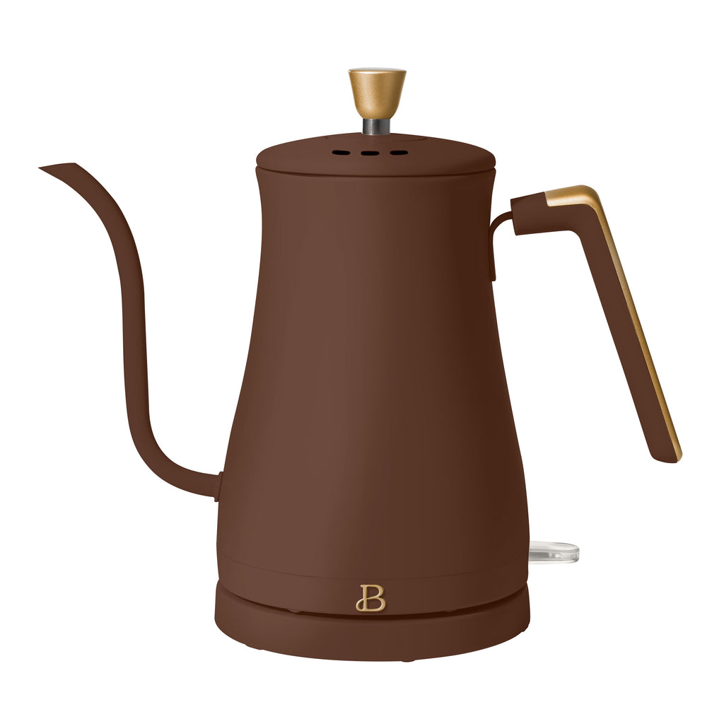 Beautiful 1-Liter Electric Gooseneck Kettle 1200 W, Chocolate by Drew Barrymore