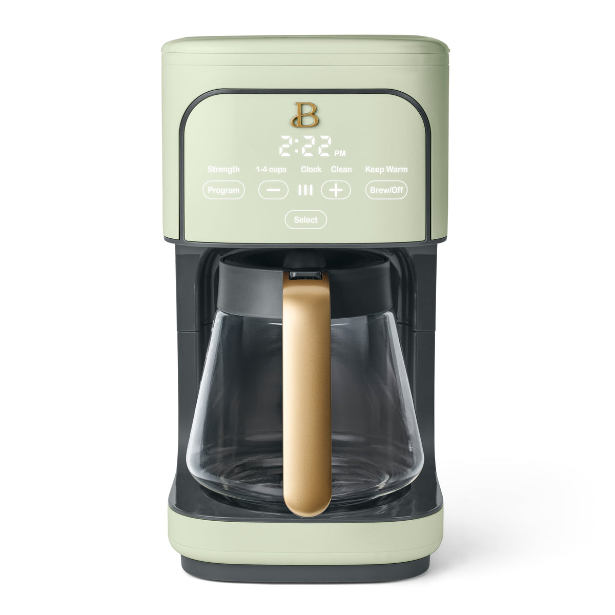 Beautiful 12 cup Programmable Coffee Maker, Thyme Green by Drew Barrymore