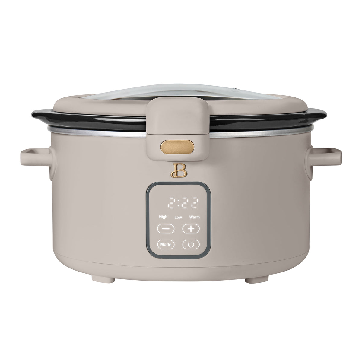 Beautiful 4 Qt Digital Slow Cooker with Hinged Locking Lid, Thyme Green by Drew Barrymore