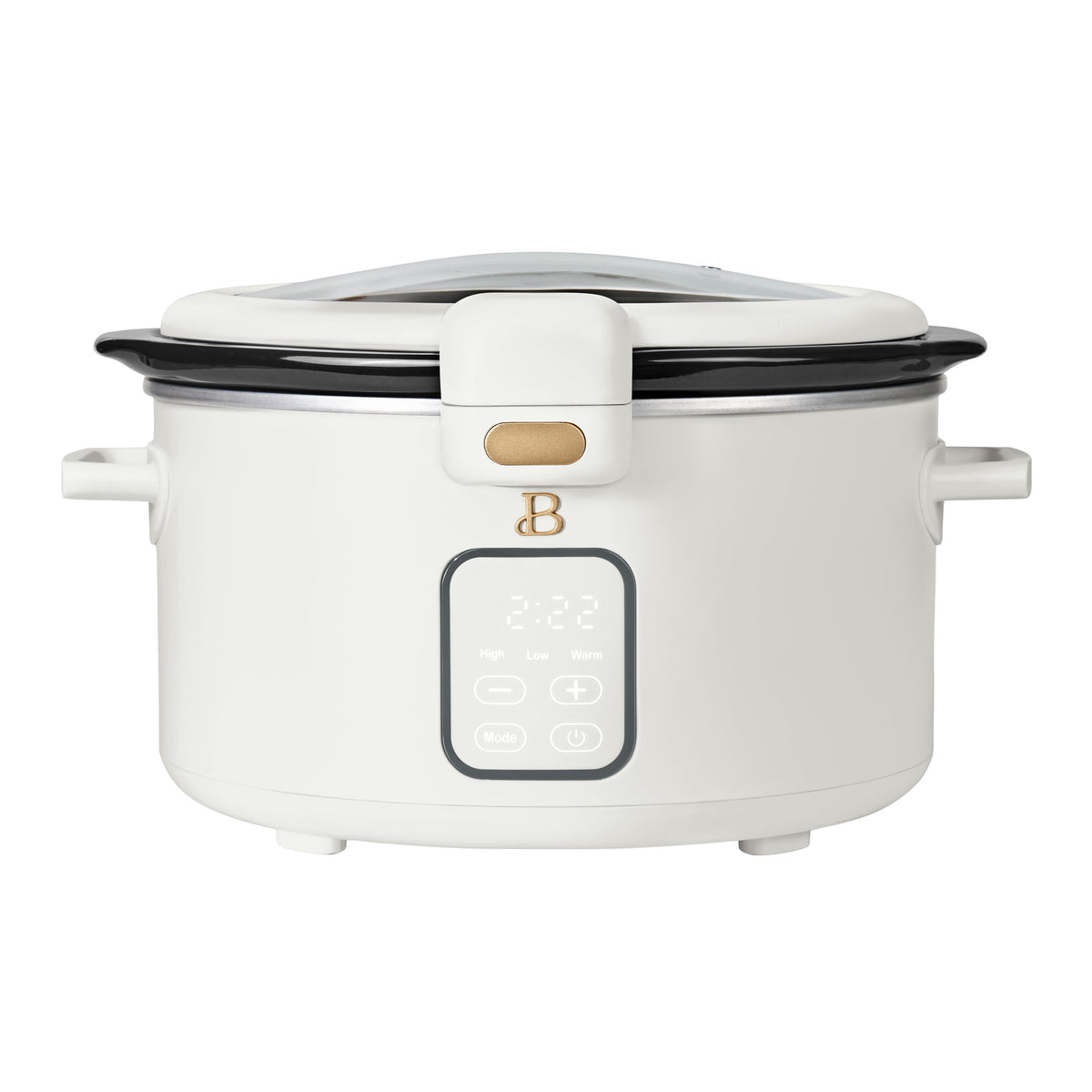 Beautiful 4 Qt Digital Slow Cooker with Hinged Locking Lid, Thyme Green by Drew Barrymore