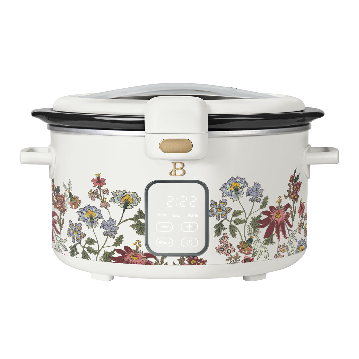 Beautiful 4 Qt Digital Slow Cooker with Hinged Locking Lid, Thyme Green by Drew Barrymore
