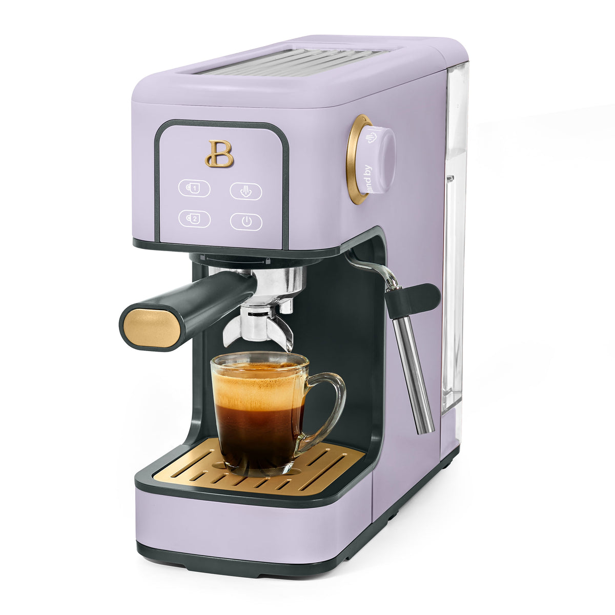 Beautiful by Drew Barrymore Slim Espresso Machine, 20-Bar Pressure, Black Sesame