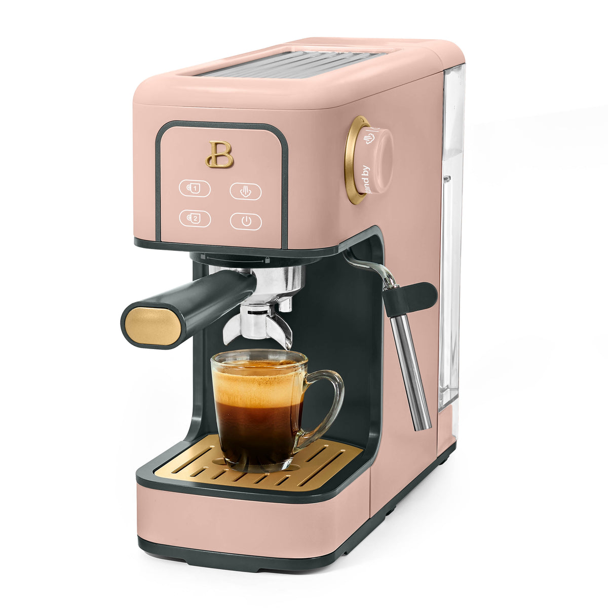 Beautiful by Drew Barrymore Slim Espresso Machine, 20-Bar Pressure, Black Sesame