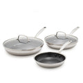 Blue Diamond Diamond Bond 5-Piece Non-Stick Frying Pans Set, Stainless Steel Hybrid Cookware