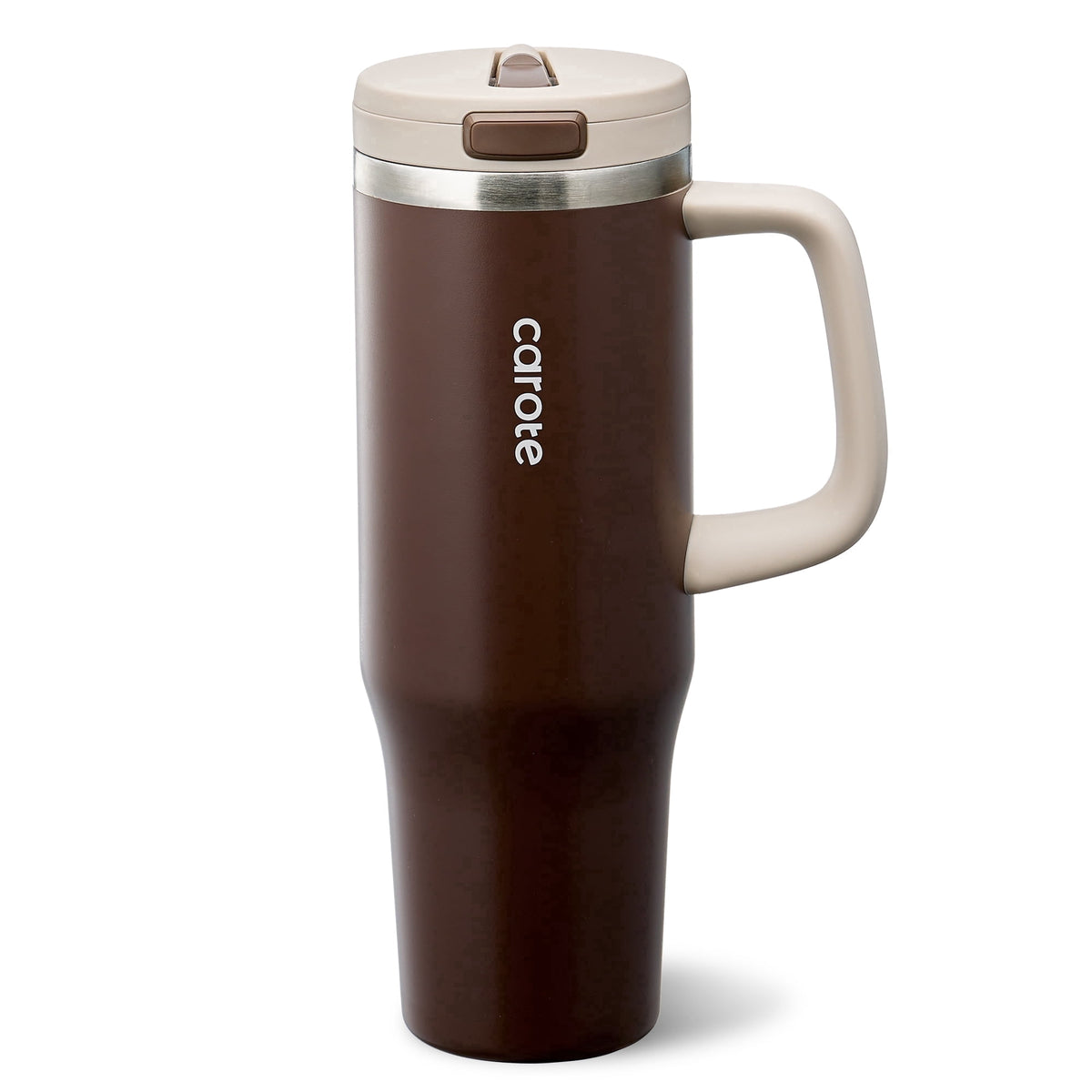 Carote Insulated Stainless Steel Tumbler with Handle and Lid, Leakproof Double Wall Vacuum Travel Mug, Reusable Cup for Hot & Cold Drinks, Pink, 32oz