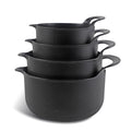 COOK WITH COLOR Mixing Bowls Set, 4-Piece Non-Slip Mixing Bowls with Pour Spouts & Handles, Black Speckled