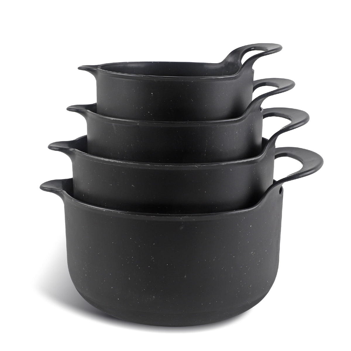 COOK WITH COLOR Mixing Bowls Set, 4-Piece Non-Slip Mixing Bowls with Pour Spouts & Handles, Black Speckled