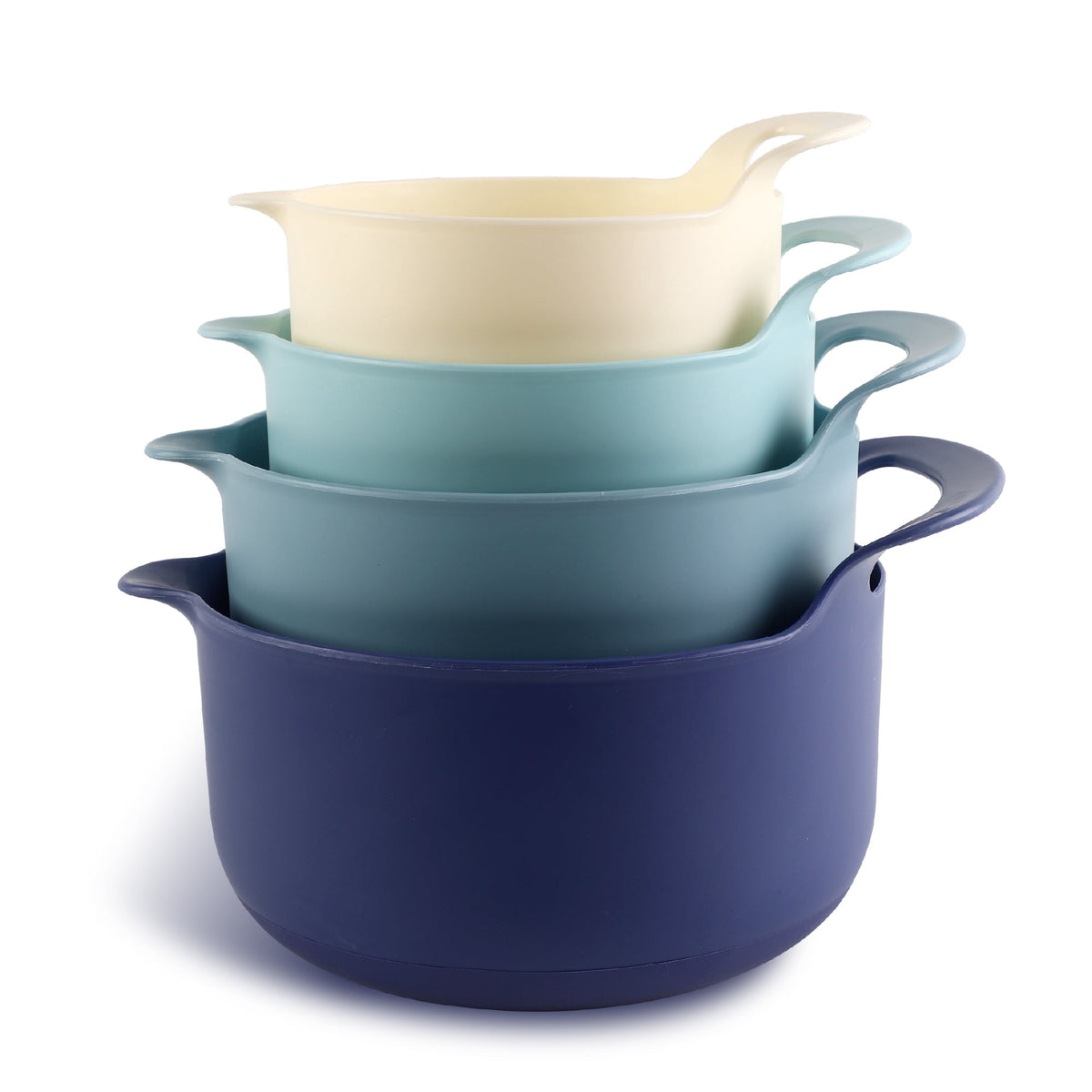 COOK WITH COLOR Mixing Bowls Set, 4-Piece Non-Slip Mixing Bowls with Pour Spouts & Handles, Black Speckled