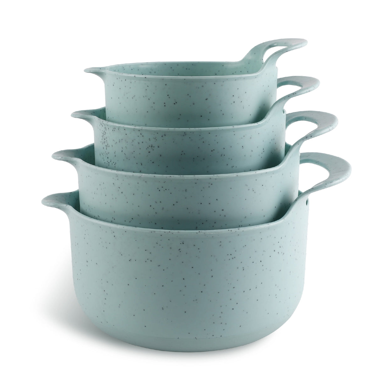 COOK WITH COLOR Mixing Bowls Set, 4-Piece Non-Slip Mixing Bowls with Pour Spouts & Handles, Black Speckled