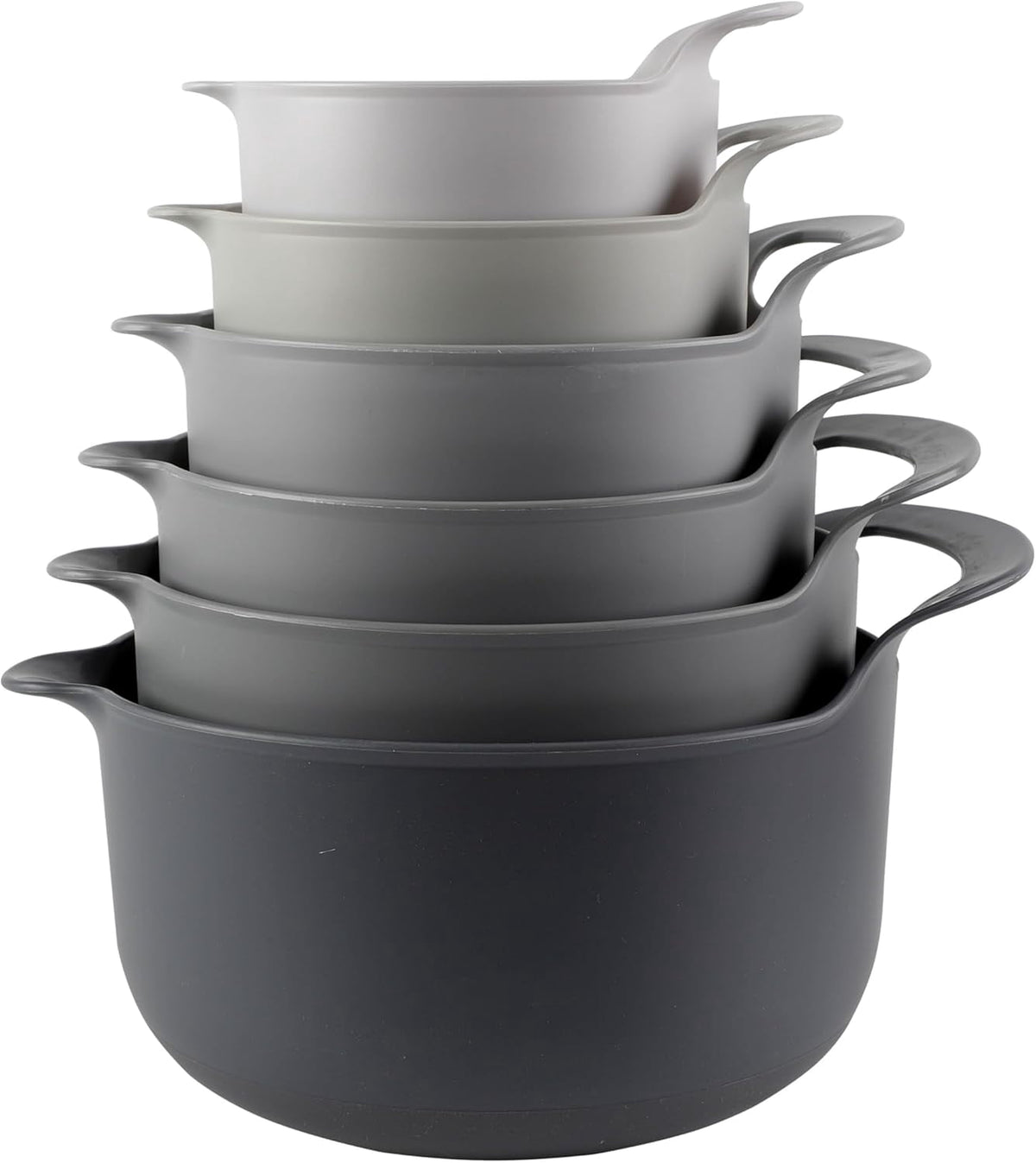 COOK WITH COLOR Mixing Bowls Set, 4-Piece Non-Slip Mixing Bowls with Pour Spouts & Handles, Black Speckled