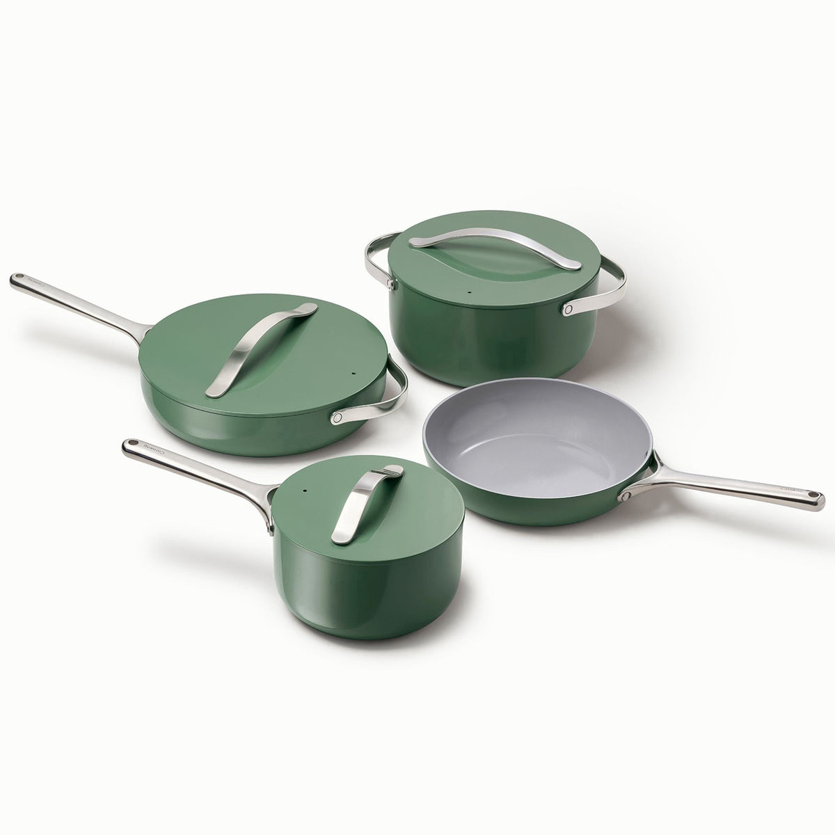 Caraway Ceramic Non-Stick Pots & Pans Cookware Set, 12- Piece, Cream